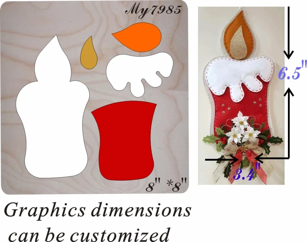 

Candle Home Party Pendant wood moulds die cut accessories wooden die Regola Acciaio Die Misura (MY )