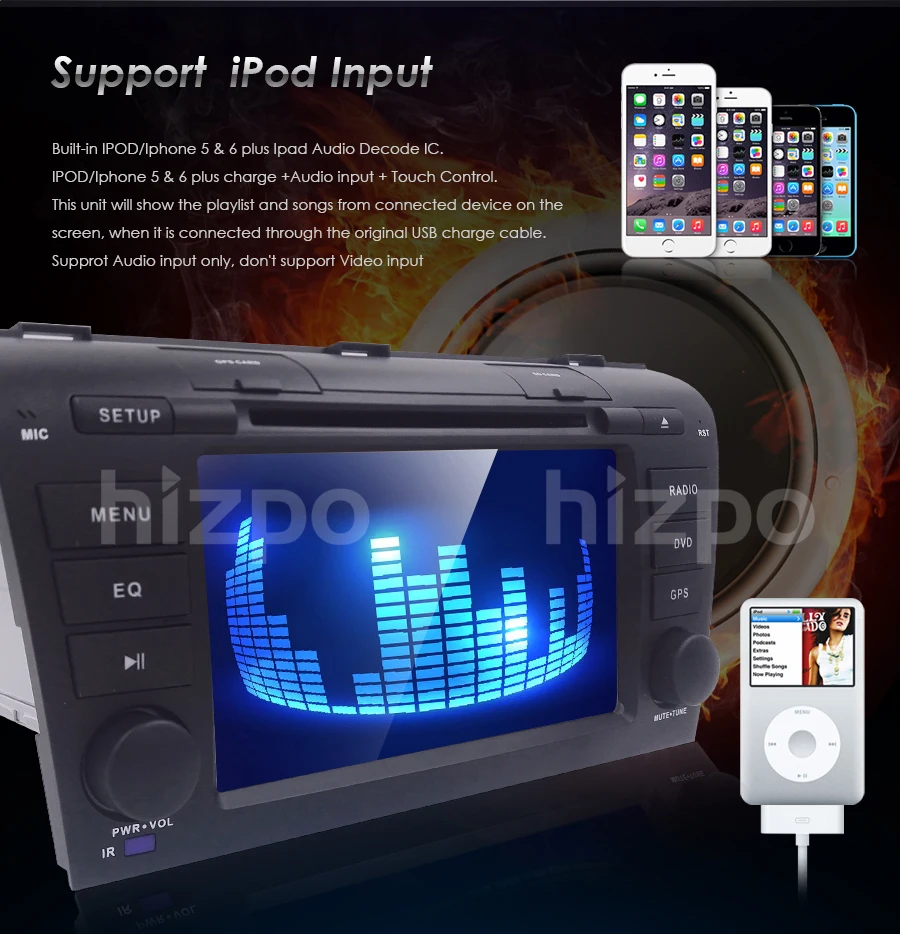 Cheap 7 "Double 2 Din Car DVD Player AutoRadio for Mazda 3 2004-2009 Head Unit with GPS Bluetooth, USB, CD, 3G Navigation Free Camera 6