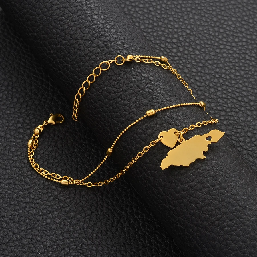 Anniyo (One Piece) 25cm+5cm Extender Chain /Jamaica Map Anklet for Women Girls Gold Color Jamaican Jewelry Foot Chains #209106 Anniyo (One Piece) 25cm+5cm Extender Chain /Jamaica Map Anklet for Women Girls Gold Color Jamaican Jewelry Foot Chains #209106