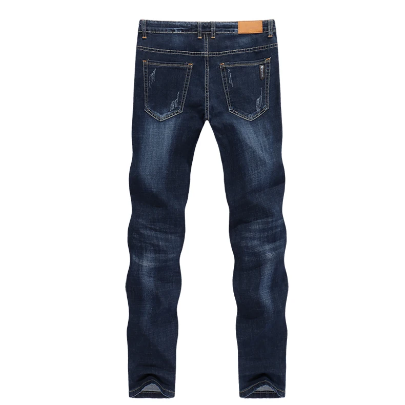 KSTUN Men's Jeans 2020 Summer Denim Pants Slim Straight Dark Blue Regular Fit Leisure Long Trousers