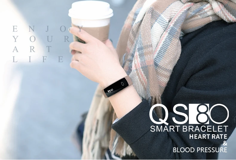 QS80 banda inteligente pulsera IP67 Monitor de ritmo cardíaco reloj de de presión arterial de reloj de Fitness pulsera inteligente|Pulseras inteligentes| AliExpress