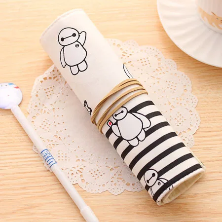 kids kawaii pencil case Cut canvas Pencil Bag for girls School creative pencil-case School Supplies gift - Цвет: Черный