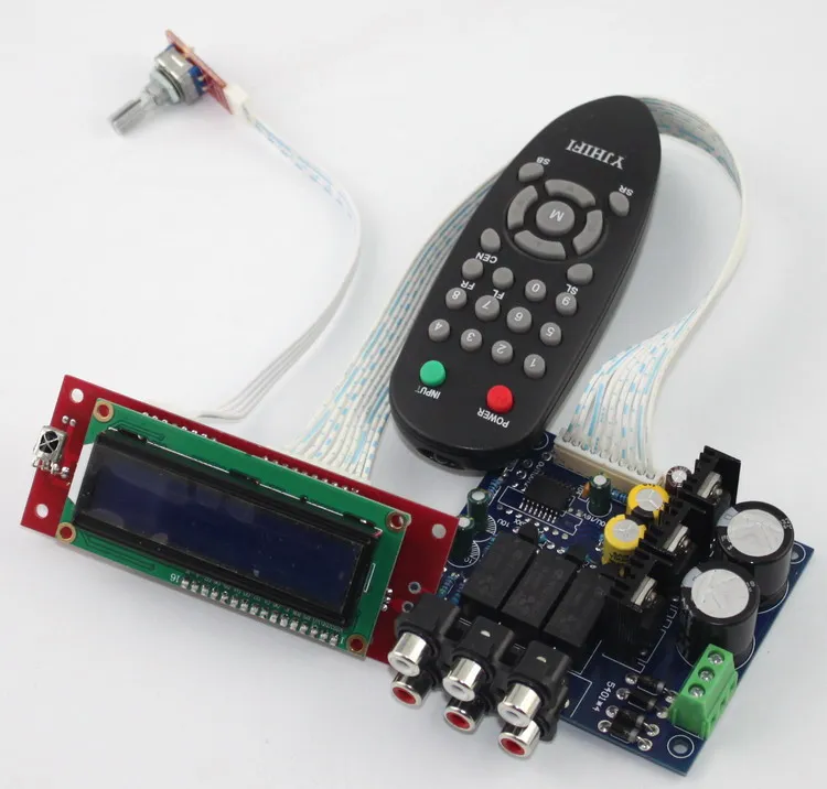 PGA2311U remote control volume Pre-amplifier board / three input switch / signal switching pre finished board