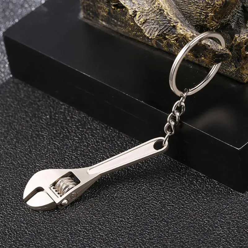 Mini Metal Adjustable Tool Wrench Key Chain Ring Spanner Keyring Hand Tools