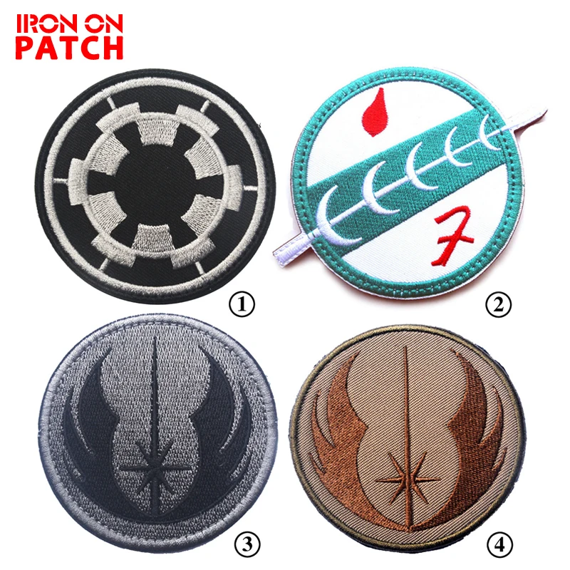 

Star Wars Jedi Order Mandalorian Wave Bounty Hunter Boba Fett Emblem Patches Hook & Loop Badge For Clothing Embroidered Patch