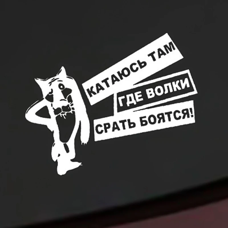 15X10CM интересные волки боятся дерьма виниловые наклейки для автомобиля стикер