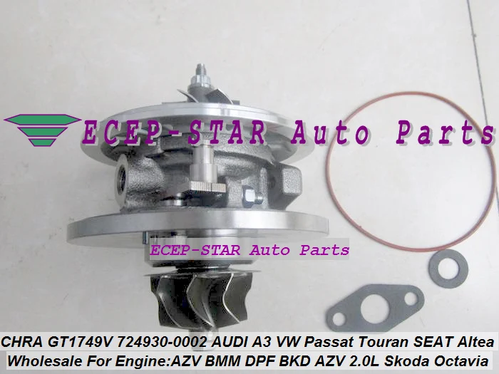 Turbo CHRA Cartridge GT1749V 724930-5008S 724930 724930-0002 724930-0004 724930-0006 For AUDI A3 VW Passat Touran BKD AZV (3)