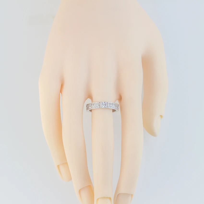 Austrian Crystals Couple Rings Gold Color Anelli Donna Layered Engagement Rings For Women Elegant Wedding Jewelry Bague Femme