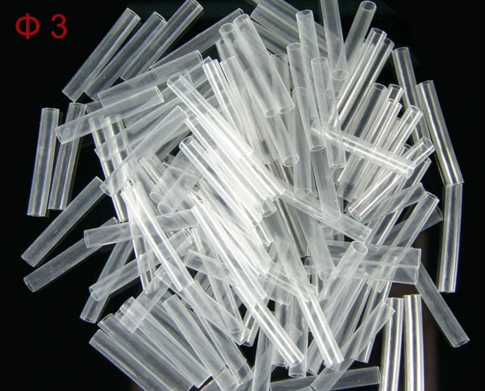

15M 3mm Dia Ratio 2:1 Clear Transparent Non Halogen Thick Wall Soft Audio Cable Headset Line Heat Shrink Shrinkable Tube