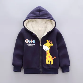 

winter Baby Girls Coat Warm hooded Cotton Kids With Velvet Thickening Outwear Jacket infantil baby Clothing For Boys coat