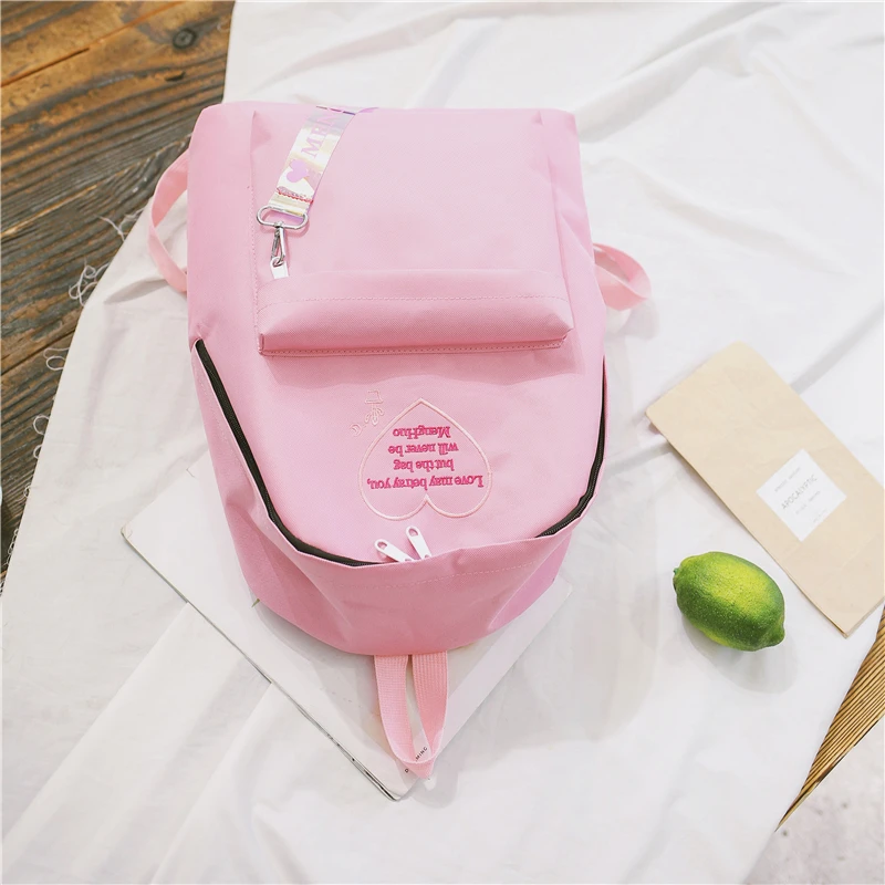 Menghuo Fashion Ribbon Backpack Women Nylon School Bags for Teenage Girls Embroidery Practical Functional Travel Female Backpack (51)