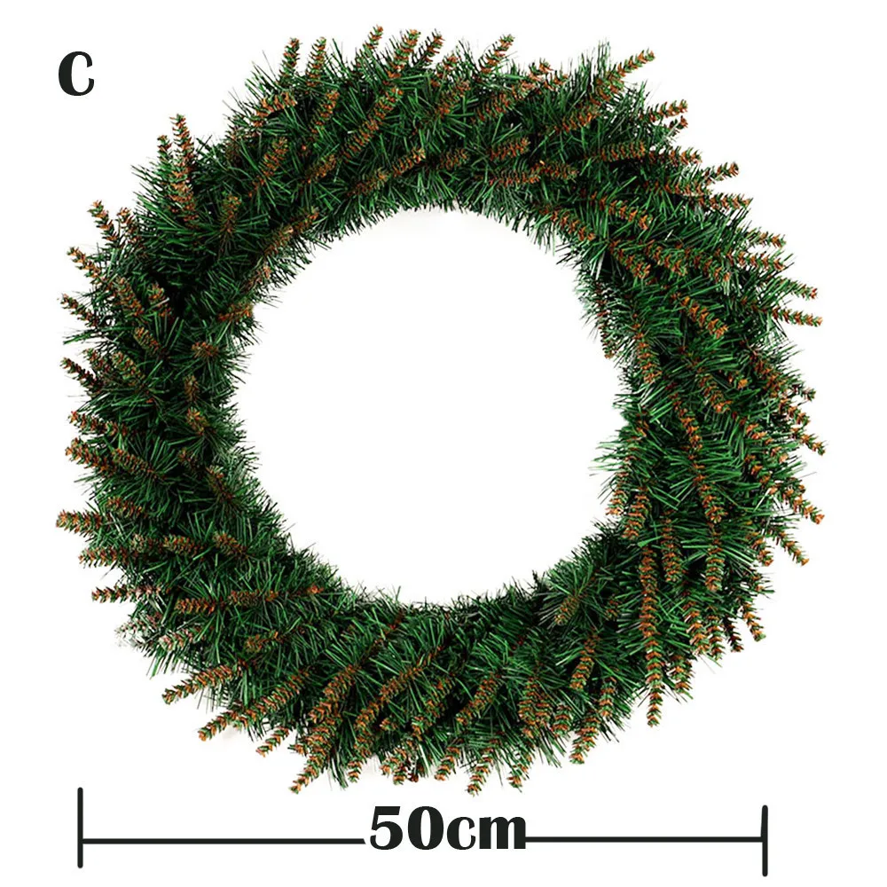 Новые зеленые висит Рождественский венок 1 шт. 30/40/50 см DIY висит венок для рождественской вечеринки Украшение настенное украшение гирлянды 30