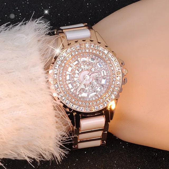 2016 Nuove Donne Di Modo Orologio D'oro Di Lusso Di Cristallo Del Diamante Brace 2016 Nuove Donne Di Modo Orologio D'oro Di Lusso Di Cristallo Del Diamante Brace