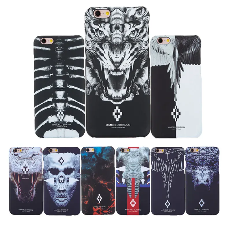 

Marcelo burlon Case for iPhone 6 6S Tiger Fox Wings Fundas Cover for iPhone 7 5 5s plus Cases Marcelo Hard PC Case Capa Coque