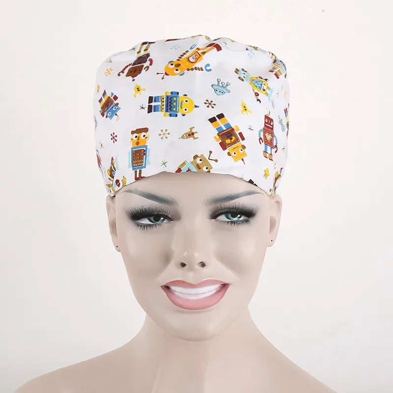 Длинные волосы хирургические шапки с sweatband врачей и медсестер 100% хлопковая мочалка L размер только