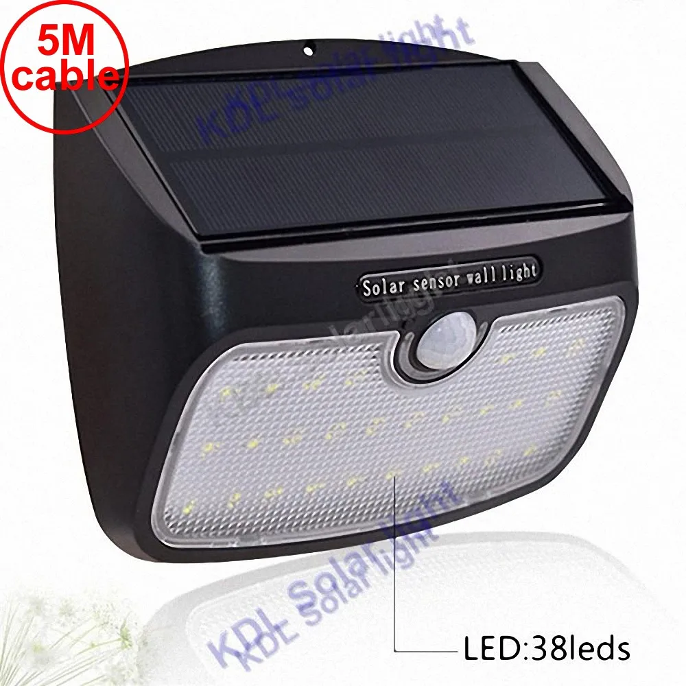 48 leds split solar panel indoor Light PIR motion radar smart 900LM energia led lamp for Garden Back Door Step Stair Fenc