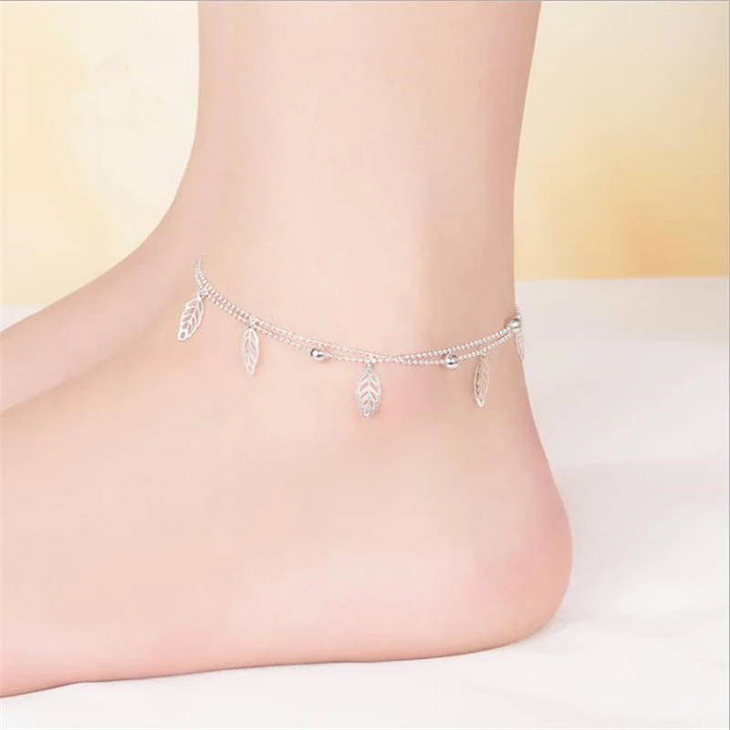 KOFSAC New Charm Hollow Leaves Foot Jewelry Summer Beach Ankles Foot Bracelet 925 Sterling Silver Chain Link Anklet For Women KOFSAC New Charm Hollow Leaves Foot Jewelry Summer Beach Ankles Foot Bracelet 925 Sterling Silver Chain Link Anklet For Women