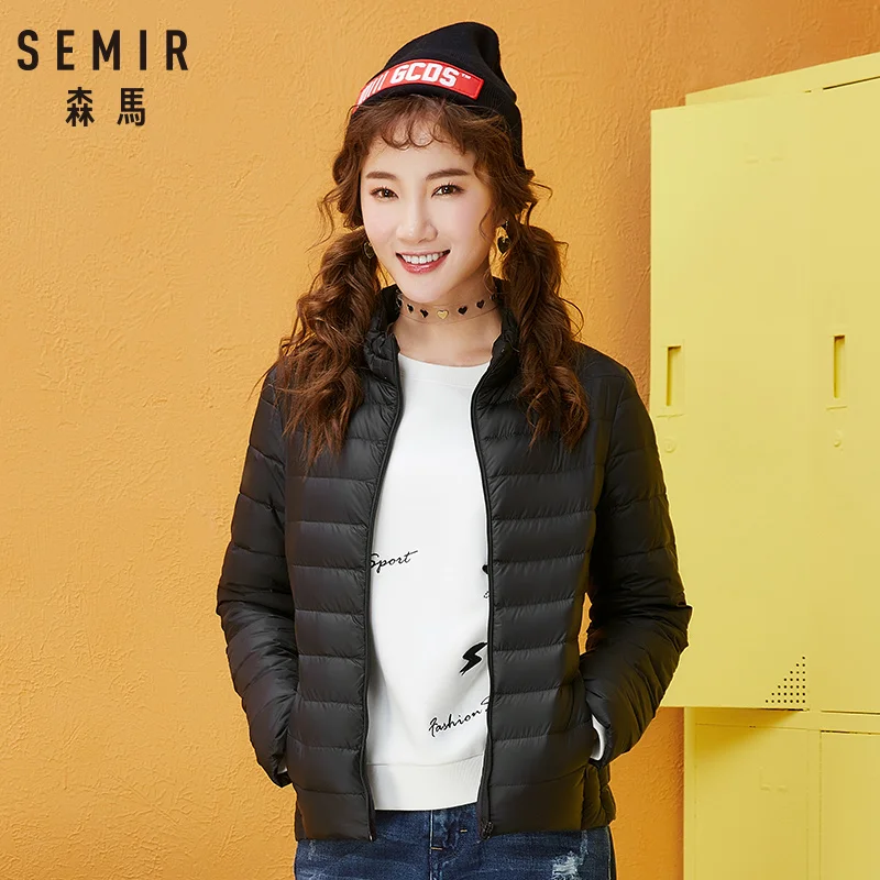 SEMIR Женское зимнее пальто 2018 Новое ультра легкое белое пуховое тонкая женская
