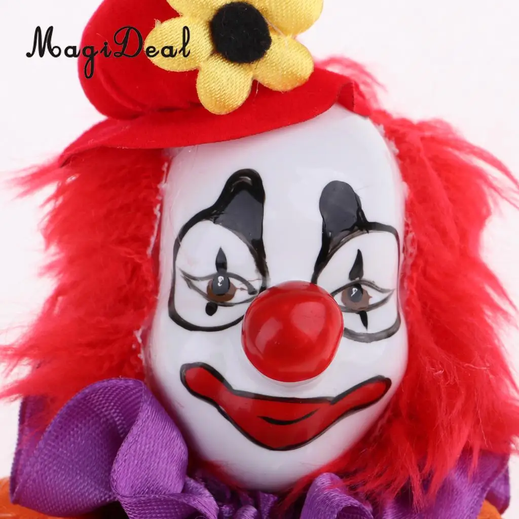 38cm Porcelain Clown Doll Table Decoration Collections Kids Birthday Gifts Halloween Christmas Toys