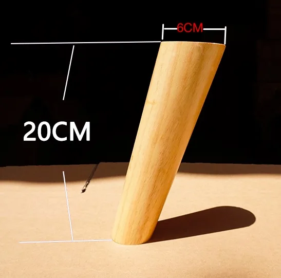 4 шт./лот H: 20 см D: 4-6 см мебельные аксессуары косой диван твердые деревянные ножки ТВ шкаф Настольный футбол