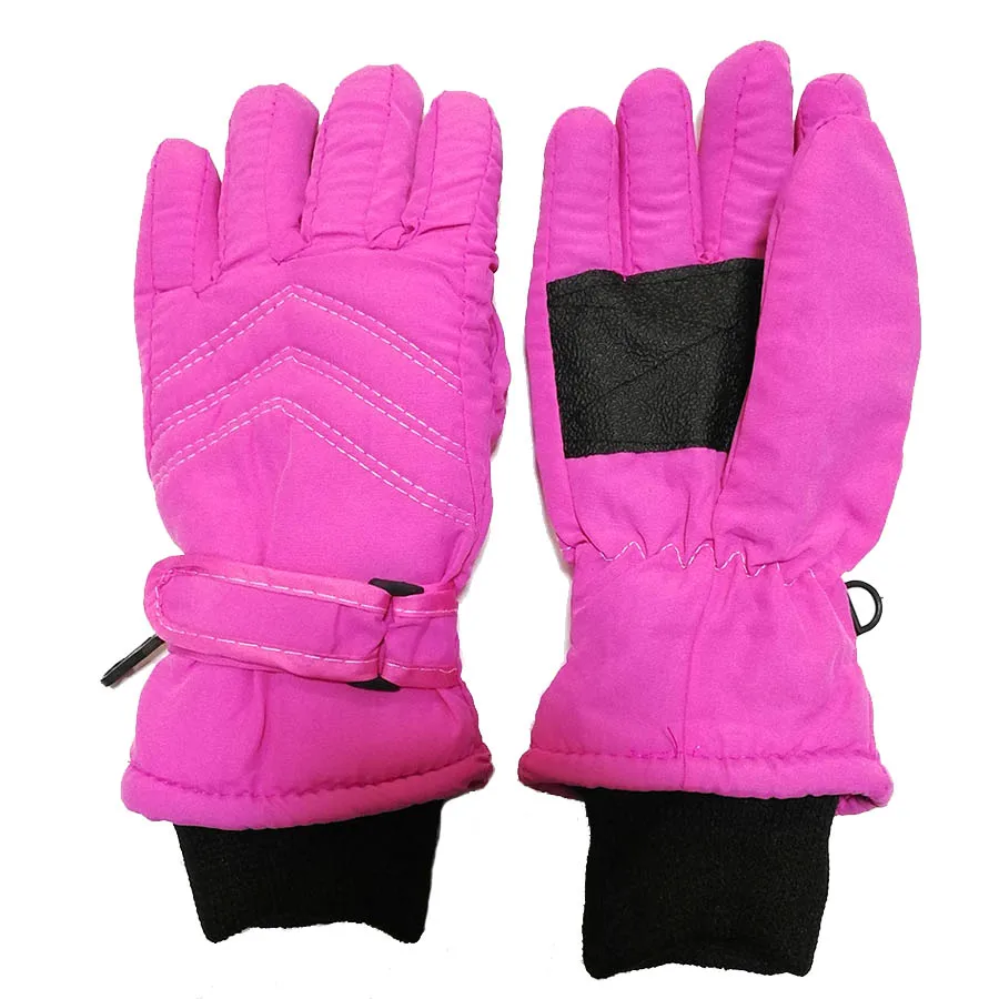 Детские зимние водонепроницаемые рукавицы для мальчиков и девочек; Детские утепленные лыжные перчатки - Цвет: Pink
