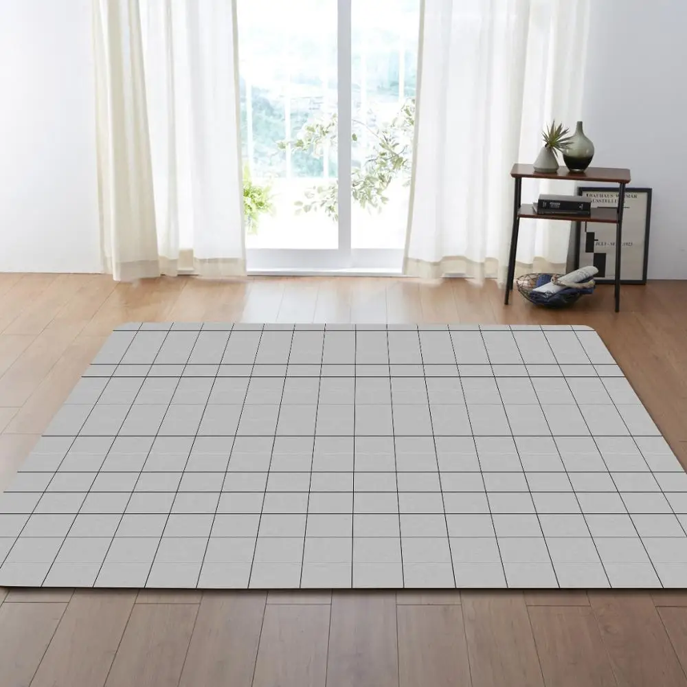 

Plaid Print Carpet For Living Room Bedroom Bedside Soft large Area Rugs Tapis Bath Toilet Non-slip Environmental Carpets Tapete