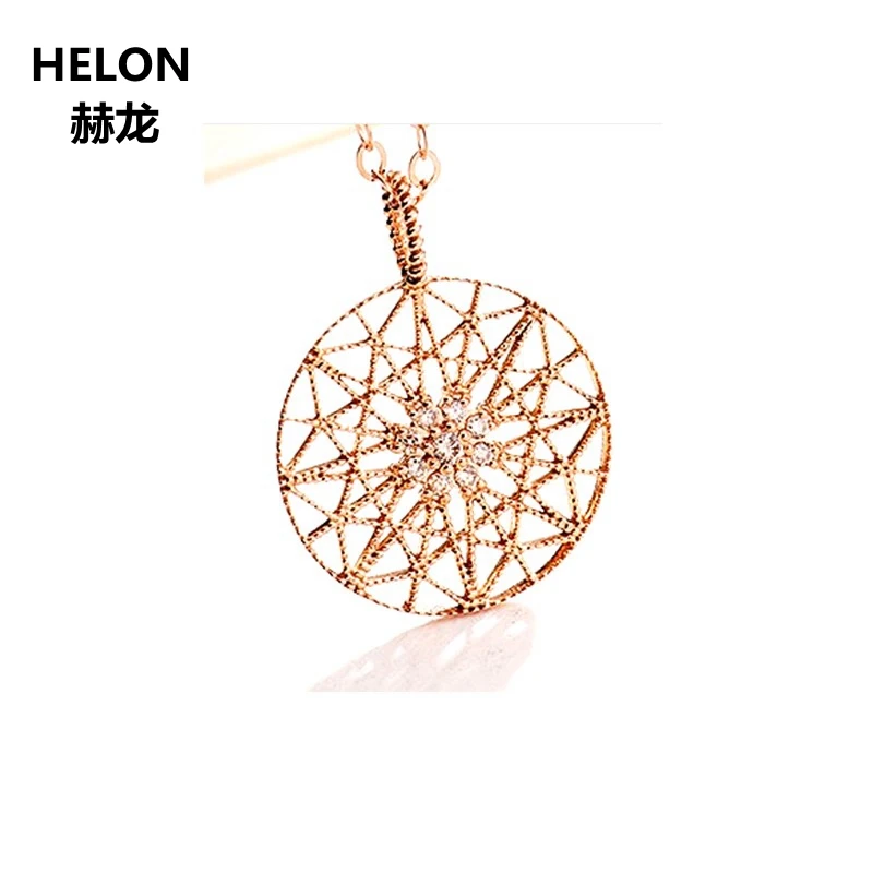 

Женская подвеска с натуральными бриллиантами 0,07ct SI/H, однотонная винтажная Подвеска из розового золота 14 к в стиле арт-деко, искусственный подарок