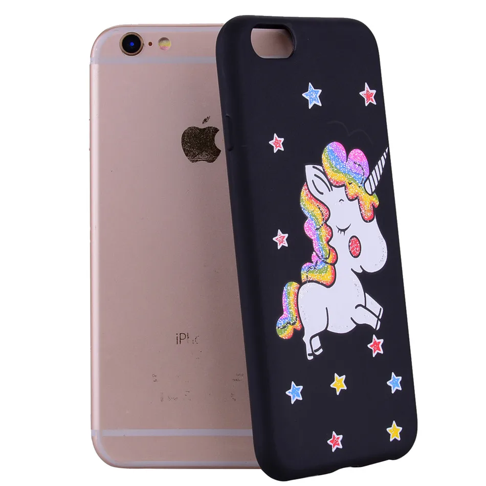 

Cover For Funda Apple iphone 6 6S iphone6s iphone6 Case Fashion Glitter Unicorn Soft Silicone Mobile Phone Back Capa New DP99Z