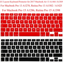 ЕС защита клавиатуры для Macbook Air 13 retina 13,3 Силиконовая Защитная пленка для клавиатуры Чехол MacbookPro 15,4 Pro 15 защита кожи