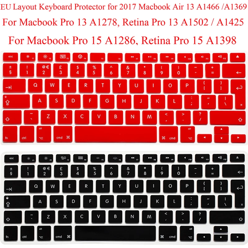 

EU Keyboard Protector for 2017 Macbook Air 13 Retina 13.3 Silicone Keyboard Guard Cover MacbookPro 15.4 Pro 15 Protection Skin