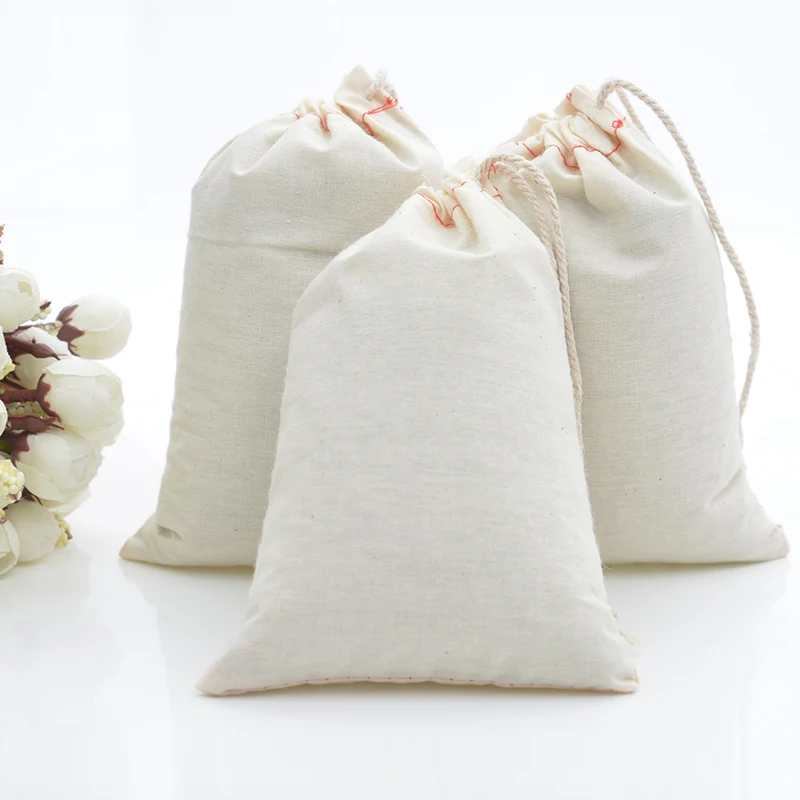 30 Cotton Muslin Bag Organic Premium 4"x6" Ecofriendly Packaging Favor Jewelry Tea Herb Culinary