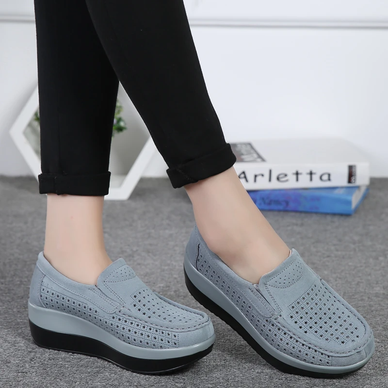 ENLEN&BENNA Womens Wedges Platform Sneakers Casual Slip On Shoes Fashion Suede Moccasins Comfort Loafers ENLEN&BENNA Womens Wedges Platform Sneakers Casual Slip On Shoes Fashion Suede Moccasins Comfort Loafers