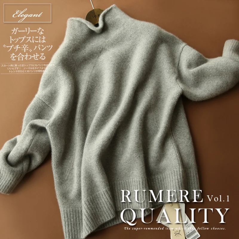 2019 Double thickening loose turtleneck cashmere sweater female sweater cashmere pullover sweater