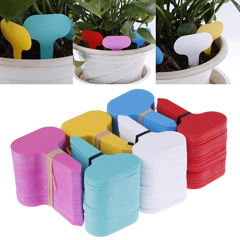 

100pcs Flowers Potted Plant Nursery Signs Prompt Card And Tag Identification Tools Decorations Plastic Label Garden Garden