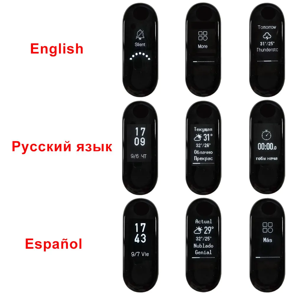 Xiaomi Mi Band 3 Смарт Браслет фитнес браслет шагомер умный бэнд OLED сенсорный экран