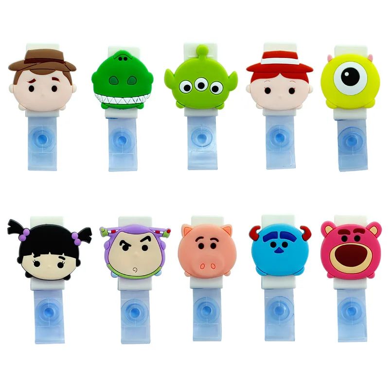 10pcs/set Hot Sales Cute Badge Characters Cartoon Badge Clip Business