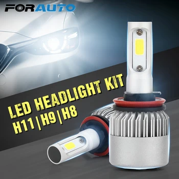 

FORAUTO 1 Pair DC9-32V H11 Headlight Bulbs Car Modification IP65 High Power 200W/set 6000K Aluminum LED Car Lights