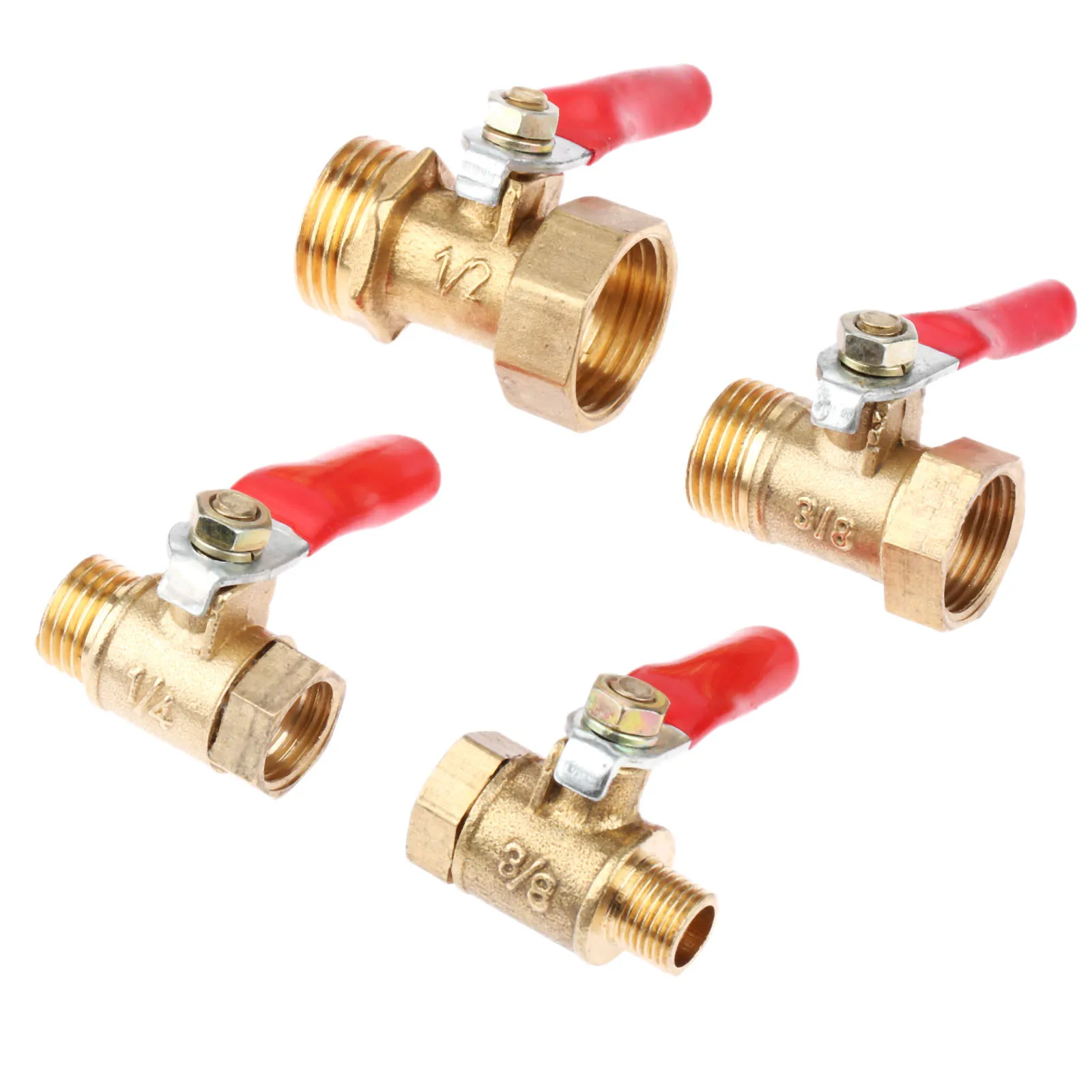 Brass Ball Valve 1/8" 1/4'' 3/8'' 1/2'' Female to Male Thread Ball Valve Connector Joint Copper Pipe Fitting Coupler Adapter