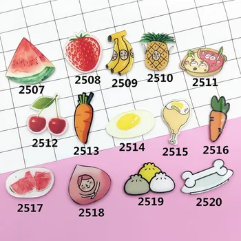 

Acrylic Costumes Badge HARAJUKU Banana carrot with chicken brooch banana lemon Collar Tips Broche XZ139