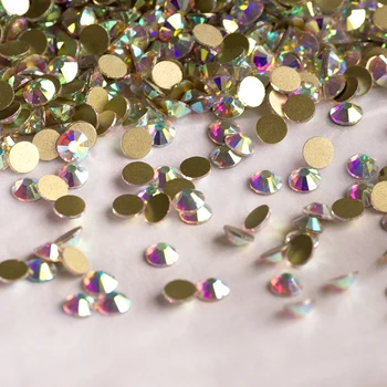 

SS3 Crystal AB/Clear AB Rhinestones 1440pcs for Nail Art, Flat Back Silver Foiling Non Hotfix Glue on Nail Art Rhinestones