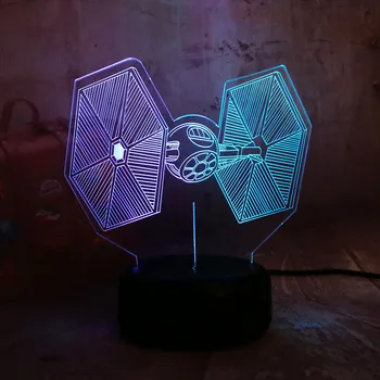 

Novelty Star Wars TIE Fighter RGB 3D LED 7 Mixed Dual Color Change Desk Lamp Night Light Birthday Christmas Gift Bedroom Decor