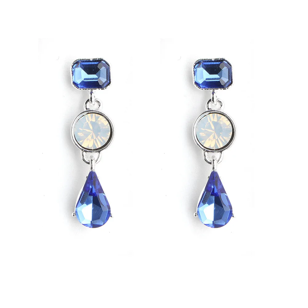 

Trendy Earrings with Stones Silver Crystal Jewelry Swarovski Earring for Women