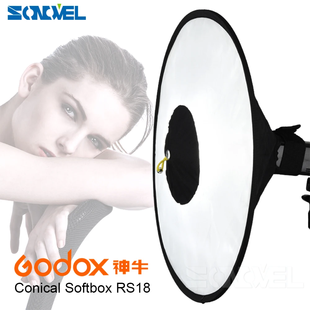 Godox конический софтбокс RS18 портативный складной круглый мягкий диффузор