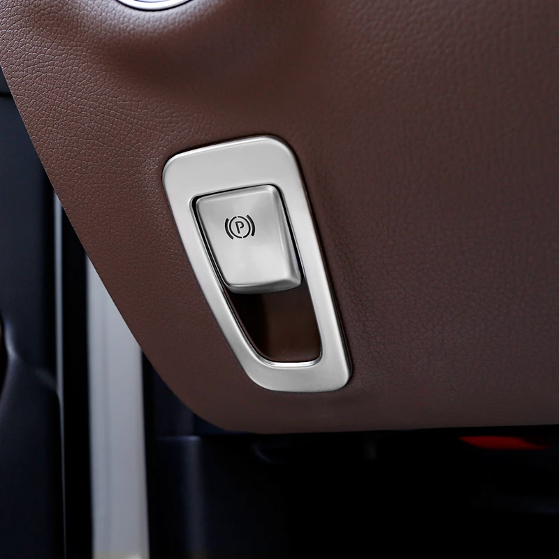 Car styling Electronic handbrake switch frame decorative cover trim Stainless steel 3D sticker for Mercedes Benz New C class