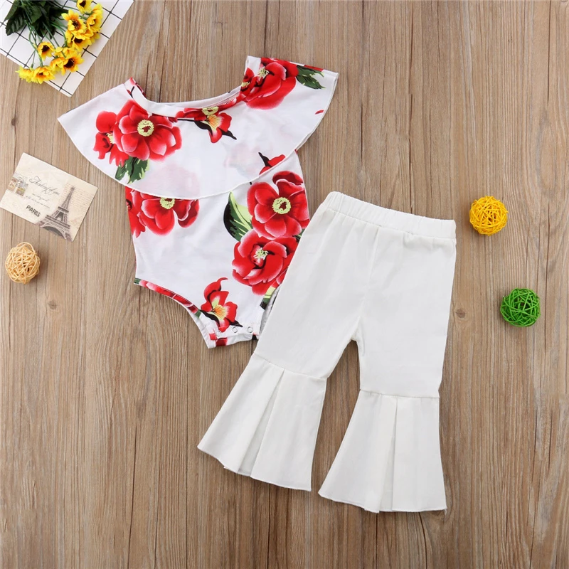 New 1 3T Kids Baby Girls Toddler One Piece Clothing Off Shoulder Floral