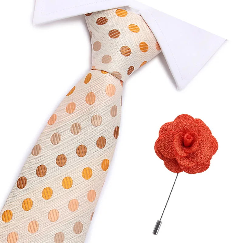 Классические солидные Галстуки шириной 7,5 см. Роскошные шелковые галстуки для мужчин. Деловые свадебные галстуки. Розовый галстук, брошь. Набор