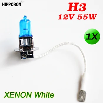 

Hippcron H3 Halogen Bulb Super White 12V 55W Xenon Bright Dark Blue Quartz Glass Car Fog Light Auto Lamp