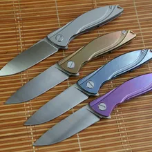 JUFULE неоновый шариковый подшипник D2 титановый плавник складной кухонный фруктовый лагерь охотничий на открытом воздухе для выживания тактический нож EDC инструмент