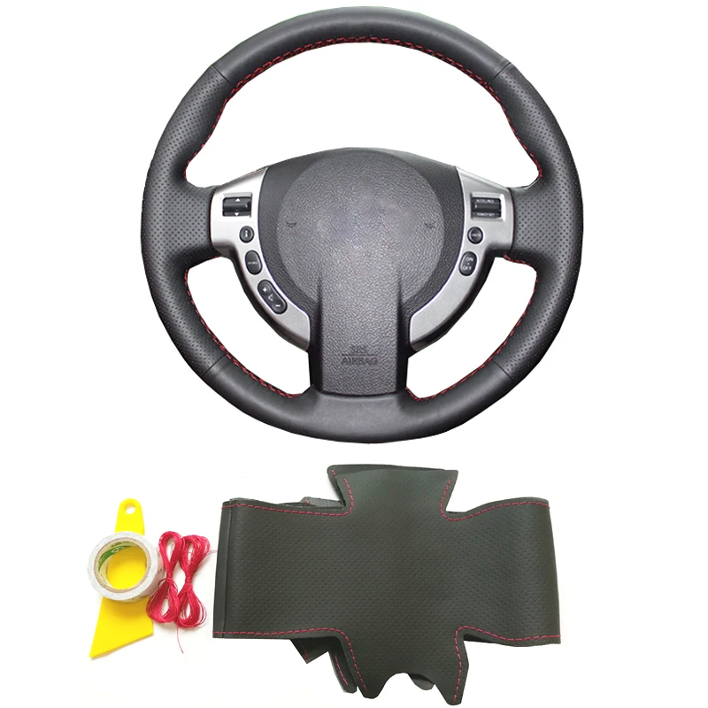 Genuine leather DIY braid steering wheel cover with needless car accessories for Nissan Qashqai J10 J11 X-Trail T31 NV200 Rogue Genuine leather DIY braid steering wheel cover with needless car accessories for Nissan Qashqai J10 J11 X-Trail T31 NV200 Rogue
