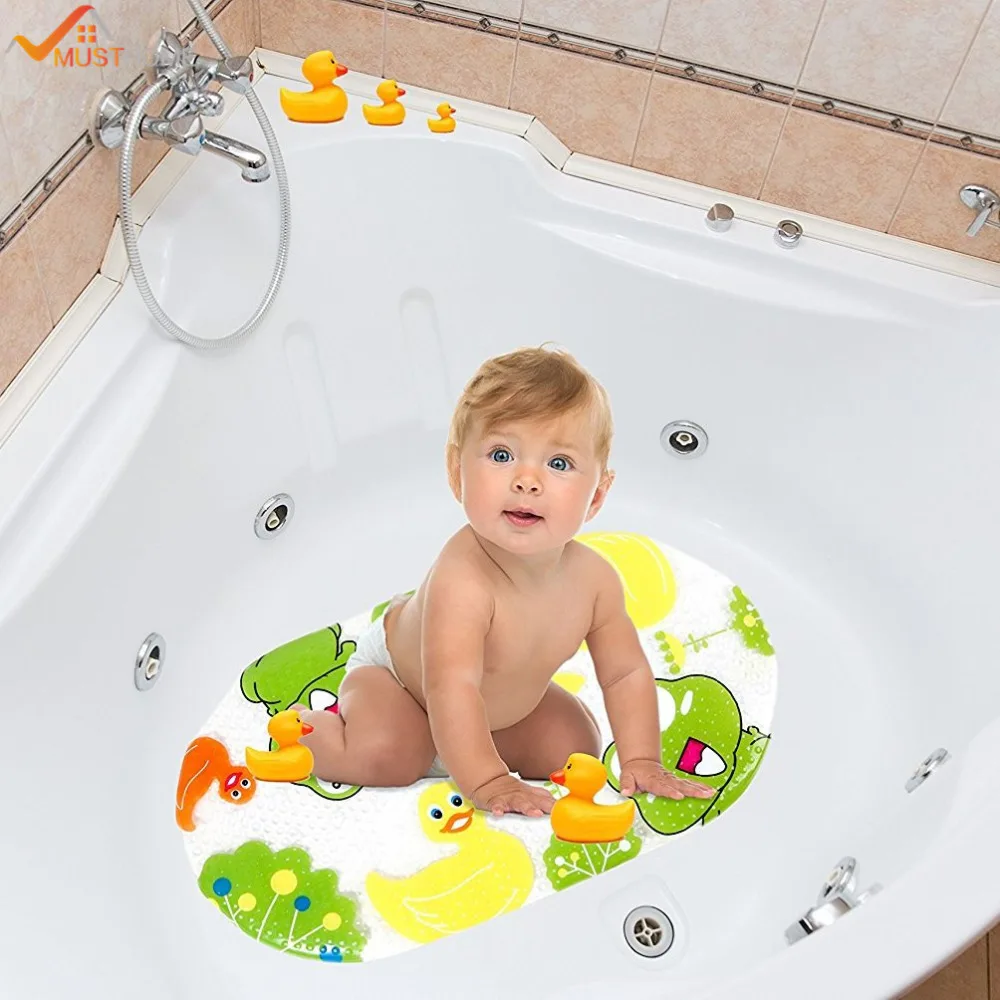 Baby Badeschwamm Matte 53x28 Cm - Rutschfeste Badeunterlage Mit 3 Schwämmen